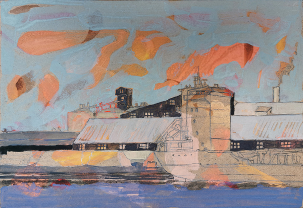 zone portuaire 1 - 21x30 - tempera
